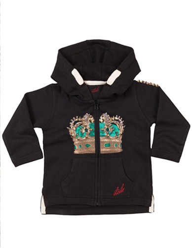 BABY BLUZA ZIP KORONA GREEN