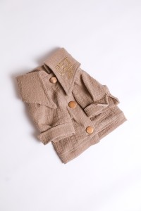 Figo – koszula dla psa lniana w kolorze beżowym 