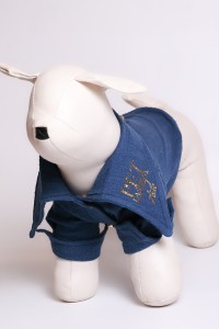 Figo – koszula dla psa lniana w kolorze granatowym