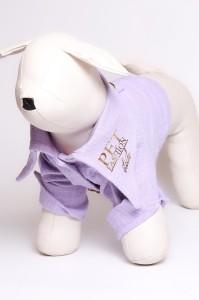 Figo – koszula dla psa lniana w kolorze lawendowym 