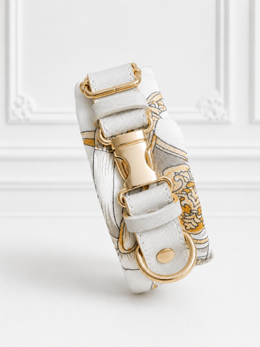 Silk Pearl – jedwabna obroża ochronna dla pudla ze skóry naturalnej z okuciami pozłacanymi 24k złotem zoom.png