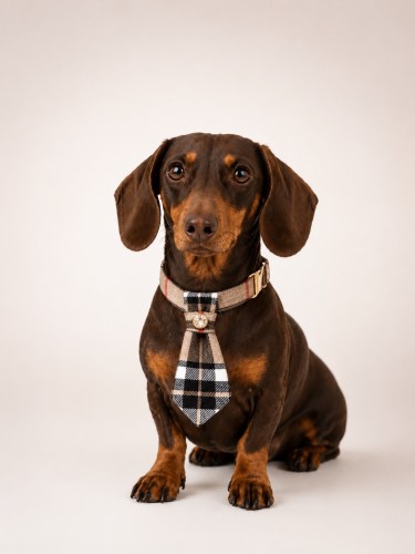 LORD Classic elegancka obroża dla jamnik z wełnianym krawatem PET Fashion ÉTOILE