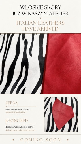 Naturalna skóra Racing Red w jedwabnych szelkach dla psa Gala Riviera Zebra Racing Red