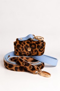 Zestaw Gala Panther Jungle dla psa – smycz skórzana Moon Walk + etui Moon Pop